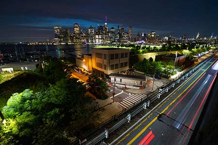 De La Skyline Depuis Brooklyn